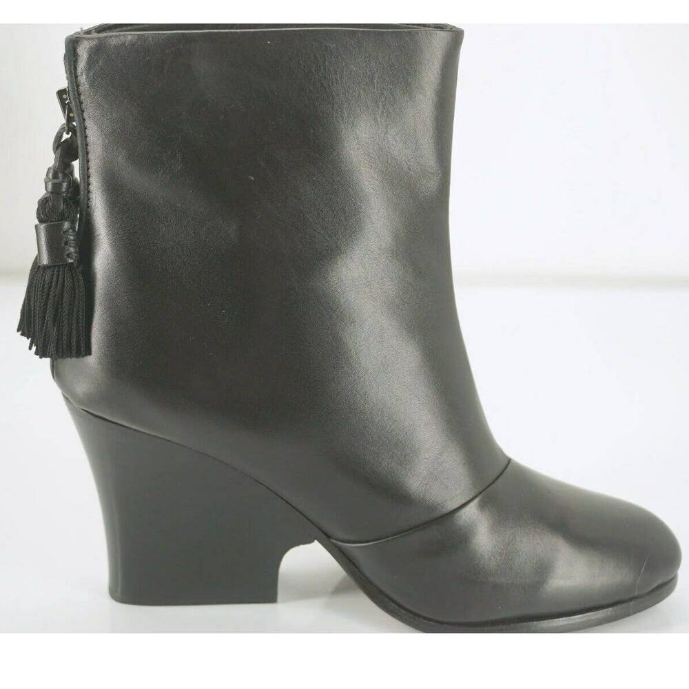 Rag & Bone Tacita Tassel Black Leather Ankle Boots
